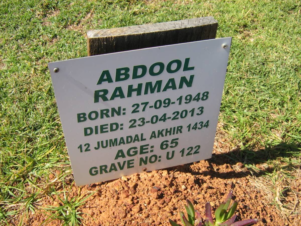 RAHMAN Abdool 1948-2013