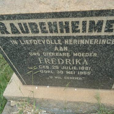 RAUBENHEIMER Fredrika 1881-1955