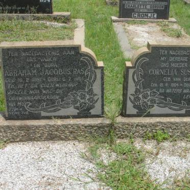 RAS Abraham Jacobus 1891-1985 &amp; Cornelia Susanna VAN DER WALT 1904-1966