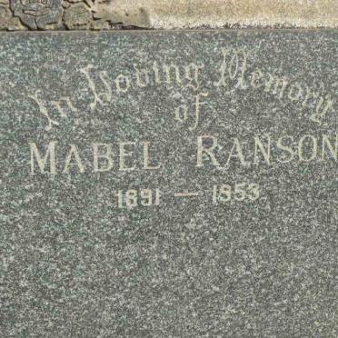 RANSON Mabel 1891-1953