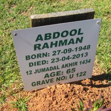 RAHMAN Abdool 1948-2013