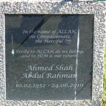RAHMAN Ahmed Shah Abdul 1952-2010