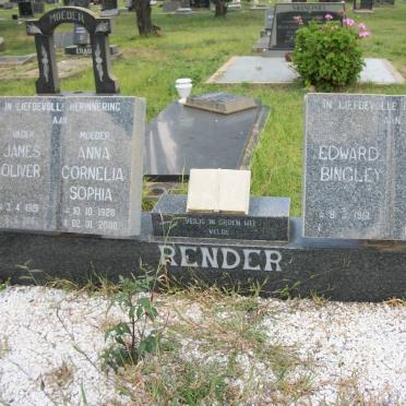 RENDER James Oliver 1919-2007 &amp; Anna Cornelia Sophia 1928-2000 :: RENDER Edward Bingley -1961 :: RENDER James Oliver
