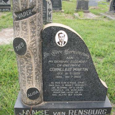 RENSBURG Cornelius Martin, Janse van 1939-1963