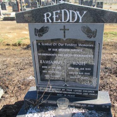 REDDY Ramsammy 1928-2002 &amp; Rogee 1933-2010