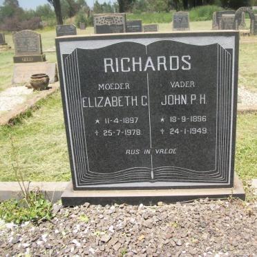 RICHARDS John P.H. 1896-1949 &amp; Elizabeth C. 1897-1978