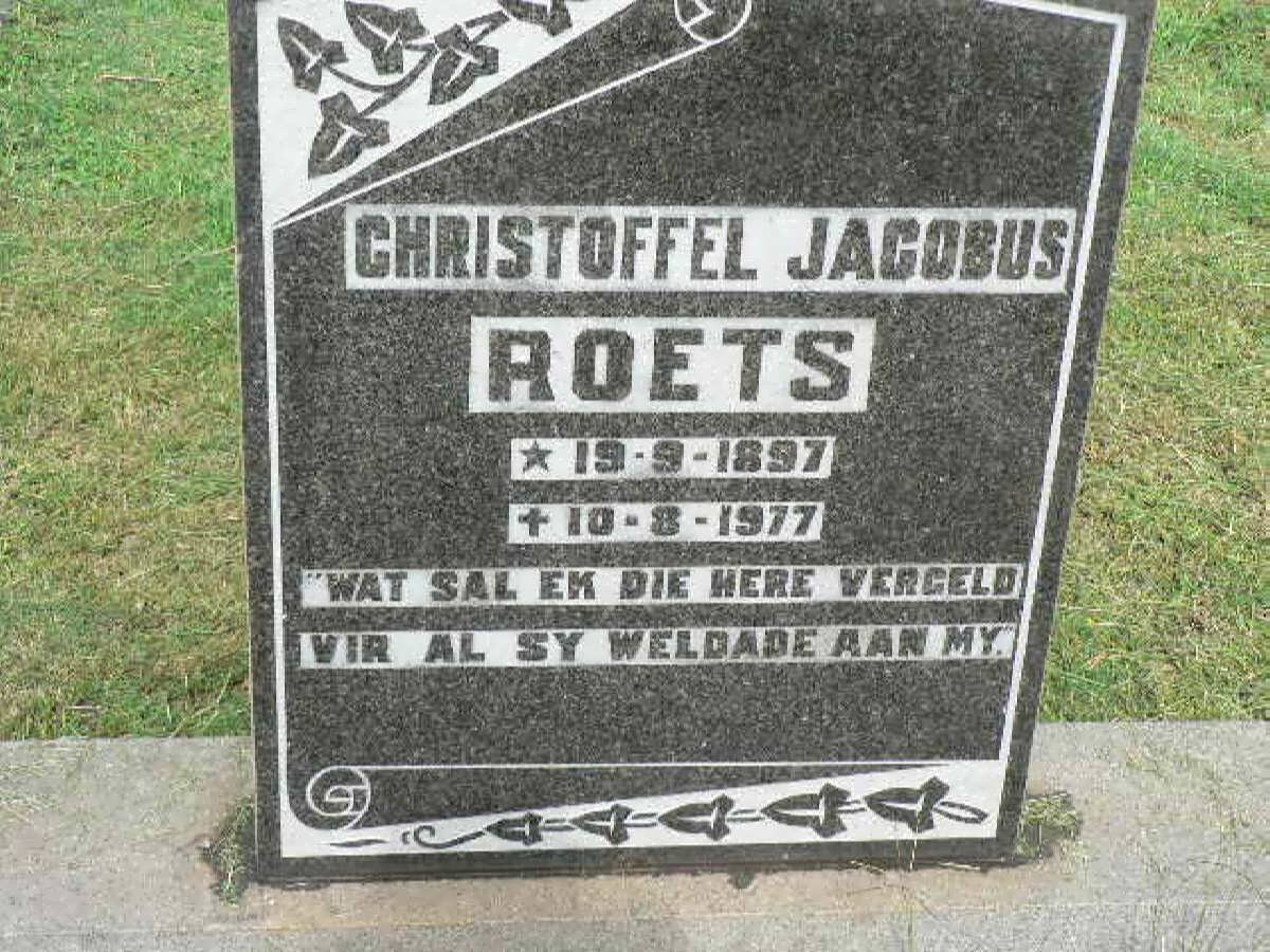ROETS Christoffel Jacobus 1897-1977