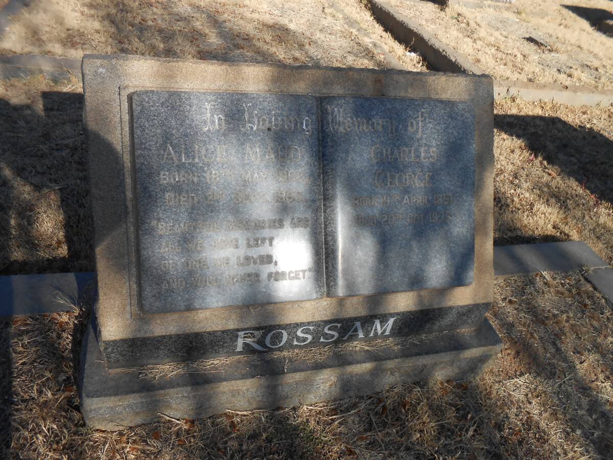 ROSSAM Charles George 1851-1978 &amp; Alice Maud