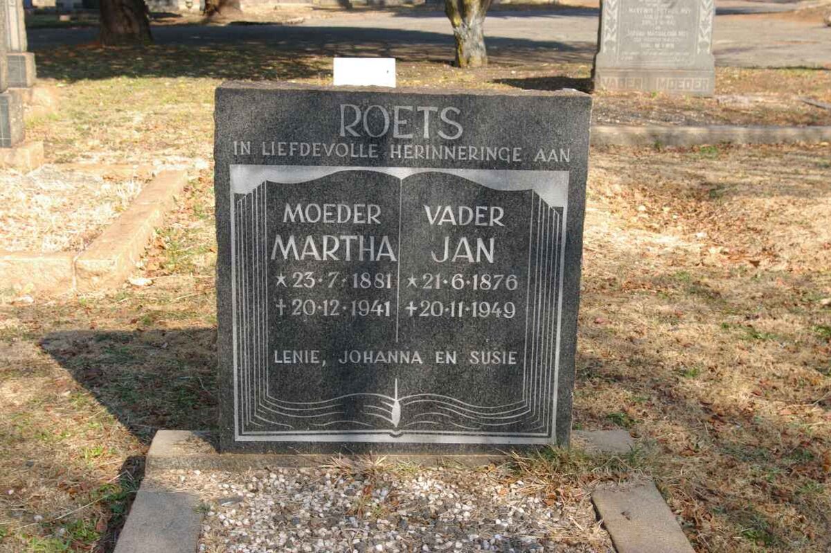 ROETS Jan 1876-1949 &amp; Martha 1881-1941