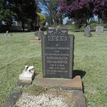 ROOYEN Kathleen Aletta, van 1933-1939