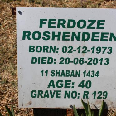 ROSHENDEEN Ferdoze 1973-2013