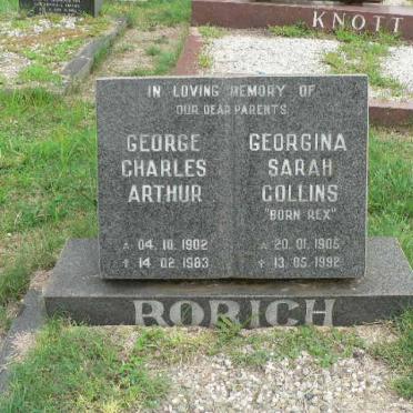 RORICH George Charles Arthur 1902-1993 &amp; Georgina Sarah Collins REX 1905-1992