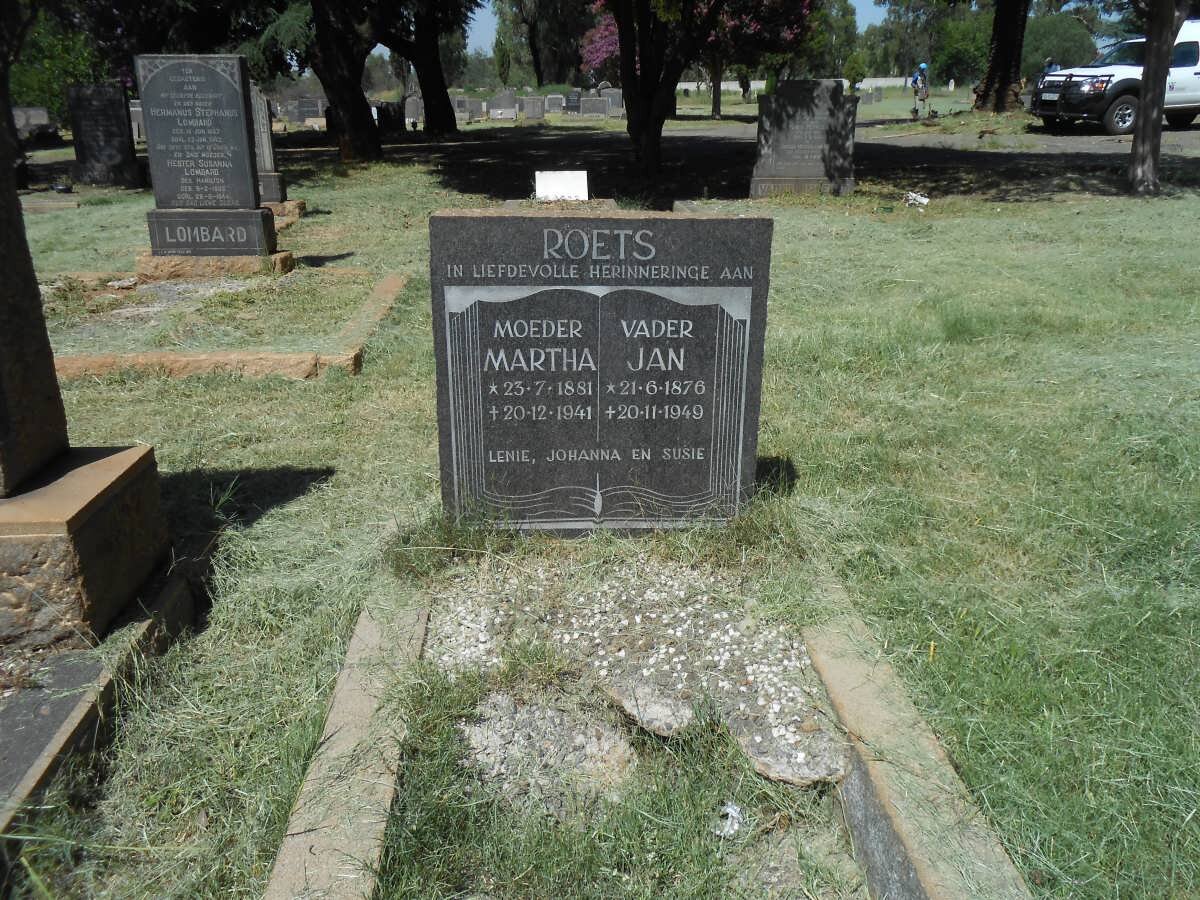 ROETS Jan 1876-1949 &amp; Martha 1881-1941