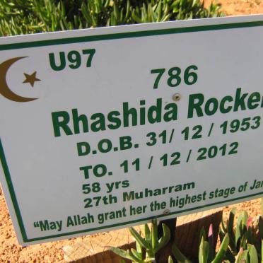 ROCKER Rhashida 1953-2012