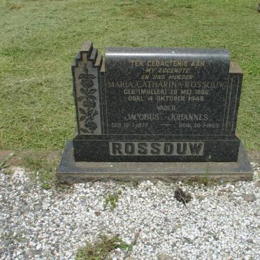 ROSSOUW Jacobus Johannes 1877-1959 &amp; Maria Catharina MULLER 1880-1945