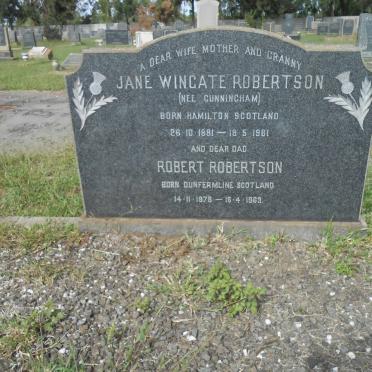 ROBERTSON 1878-1963 &amp; Jane Wingate CUNNINGHAM 1881-1961