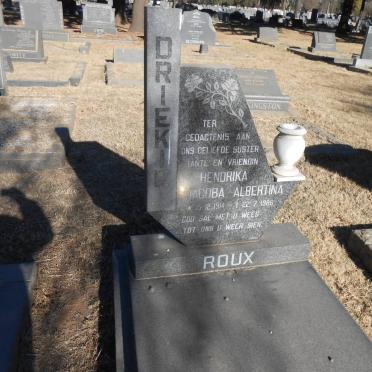 ROUX Hendrika Jacoba Albertina 1914-1986