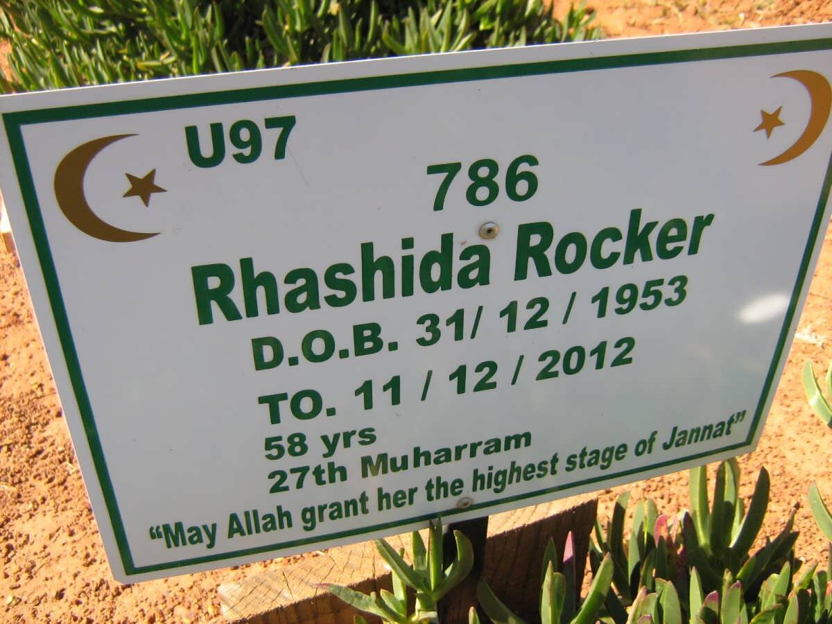 ROCKER Rhashida 1953-2012