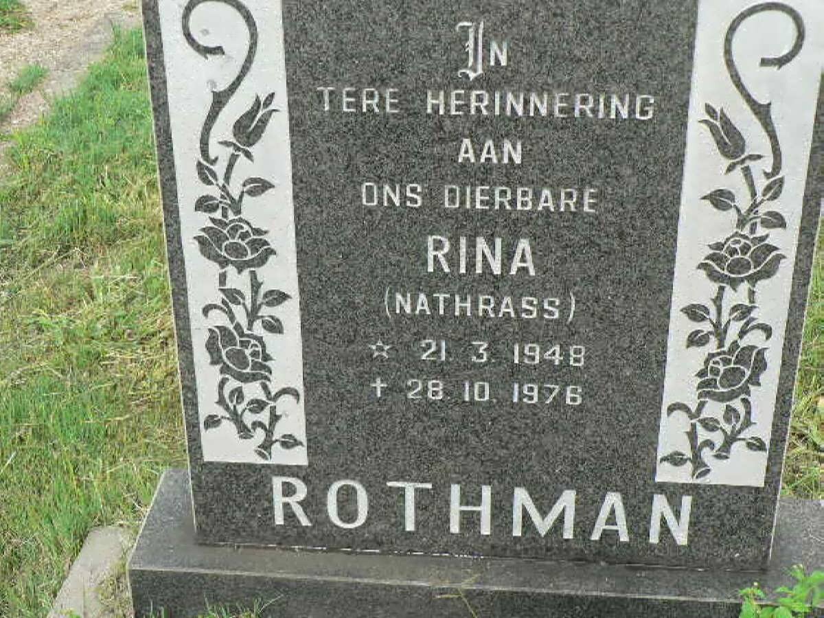 ROTHMAN Rina nee NATHRASS 1948-1976
