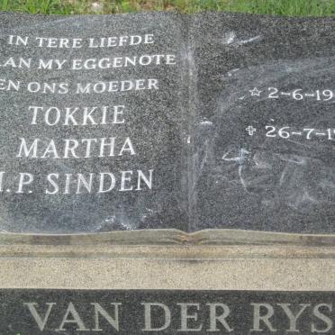 RYST Tokkie Martha M.P. Sinden, van der 1955-1980