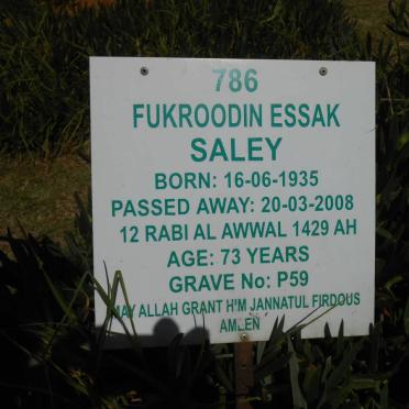 SALEY Fukroodin Essak 1935-2008