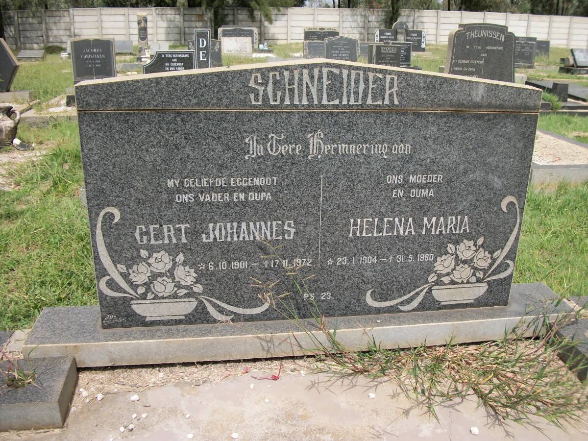 SCHNEIDER Gert Johannes 1901-1972 &amp; Helena Maria 1904-1980