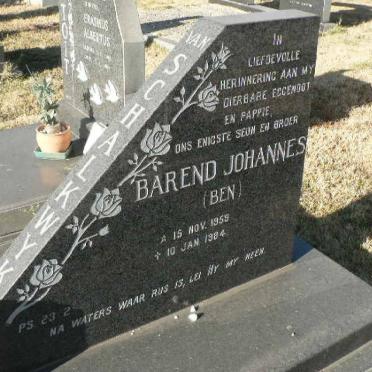 SCHALKWYK Barend Johannes, van 1959-1984