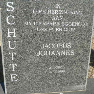 SCHUTTE Jacobus Johannes 1926-1999