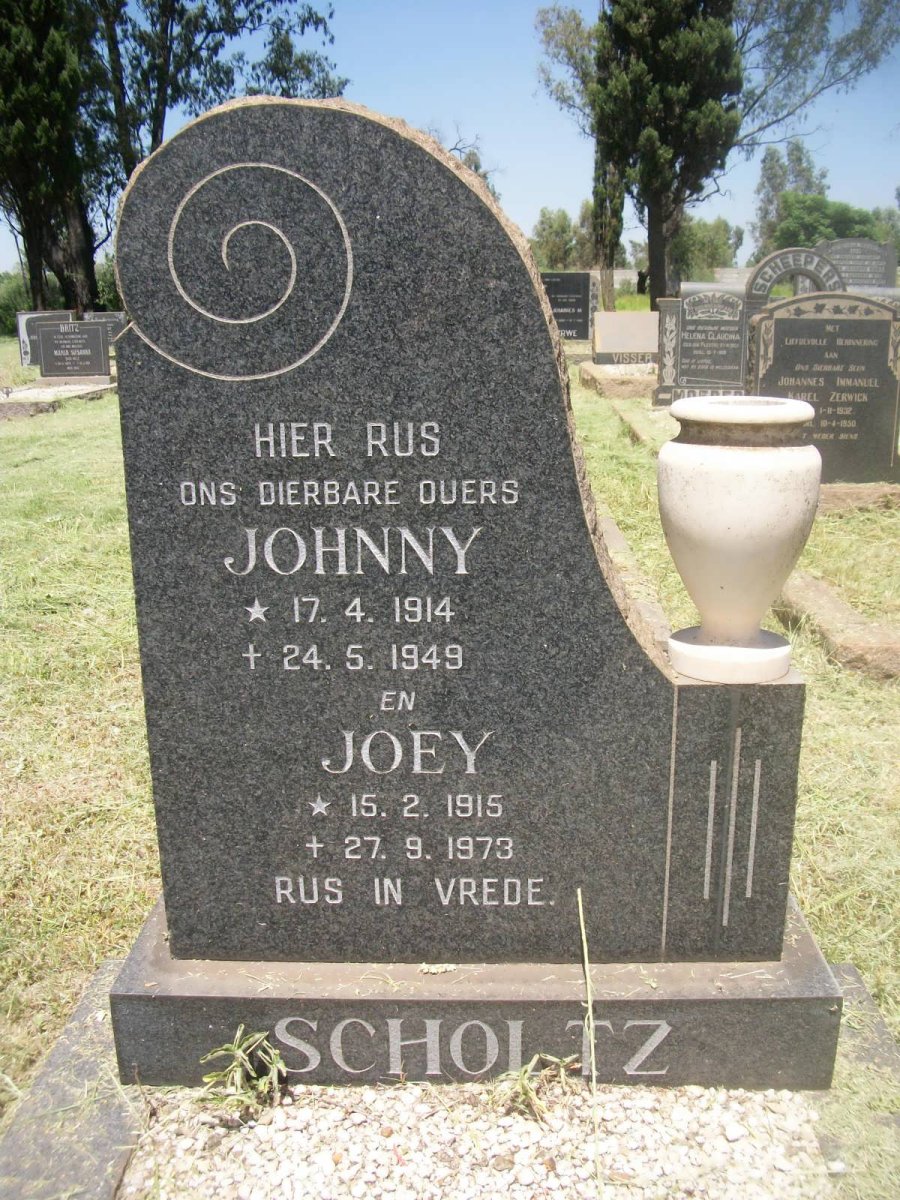 SCHOLTZ Johnny 1914-1949 &amp; Joey 1915-1973