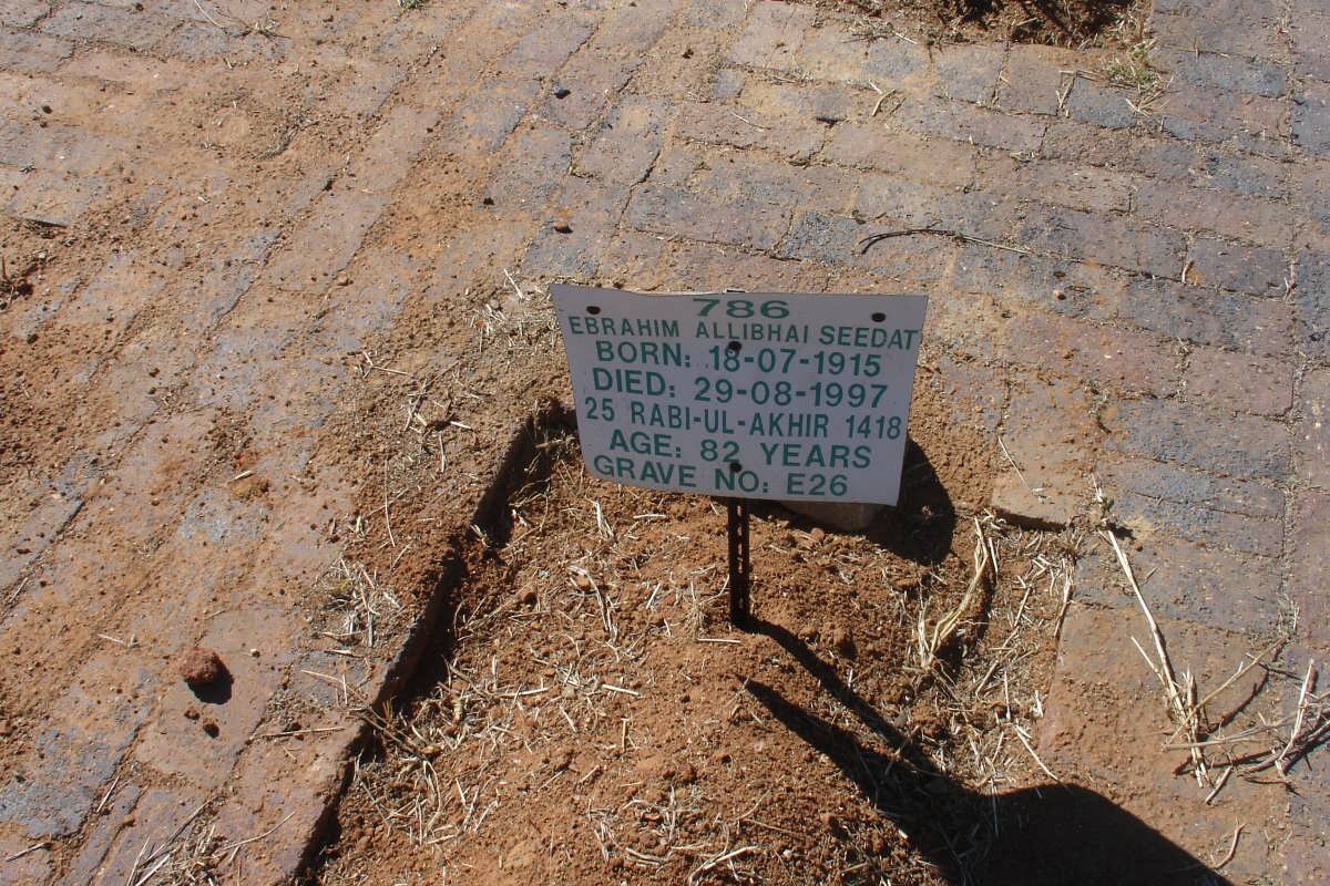 SEEDAT Ebrahim Allibhai 1915-1997