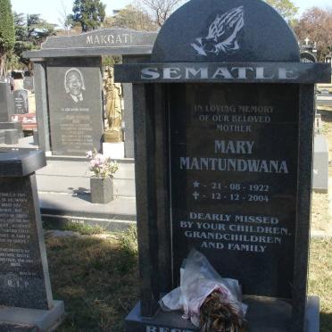 SEMATLE Mary Mantundwana 1922-2004