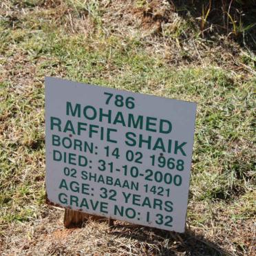 SHAIK Mohamed Raffie 1968-2000