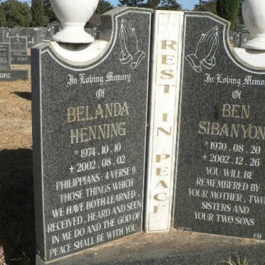 SIBANYONI Ben 1970-2002 :: HENNING Belanda 1974-2002