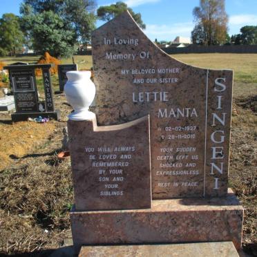 SINGENI Lettie Manta 1927-2010