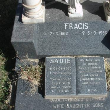 SIMON Fracis 1912-1996 &amp; Sadie 1920-2002