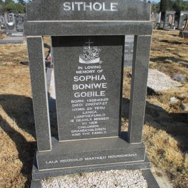 SITHOLE Sophia Boniwe Gobile 1928-2007