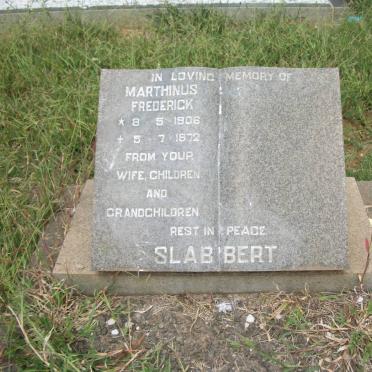 SLABBERT Marthinus Frederick 1908-1972