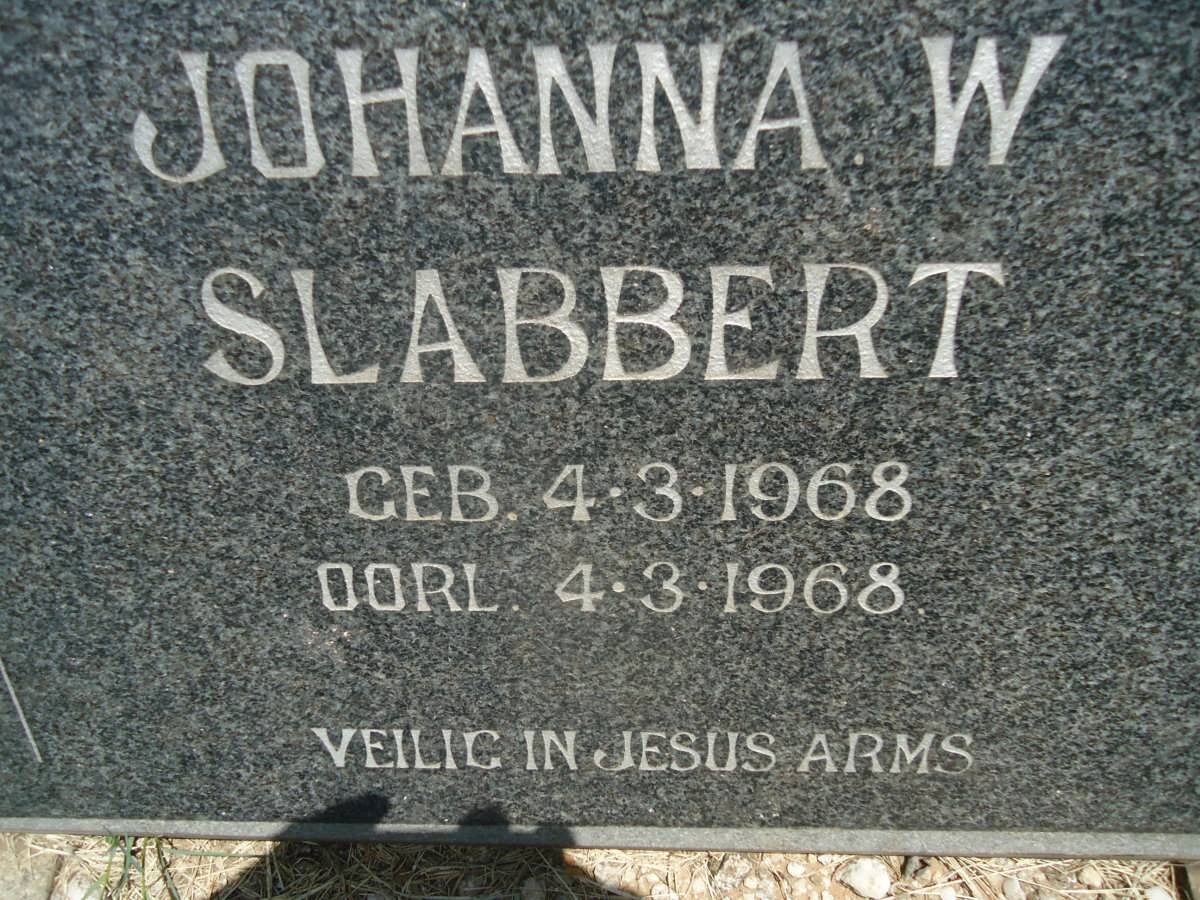 SLABBERT Johanna W. 1968-1968