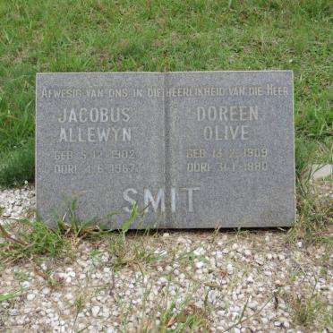 SMIT Jacobus Allewyn 1902-1967 &amp; Doreen Olive 1909-1980