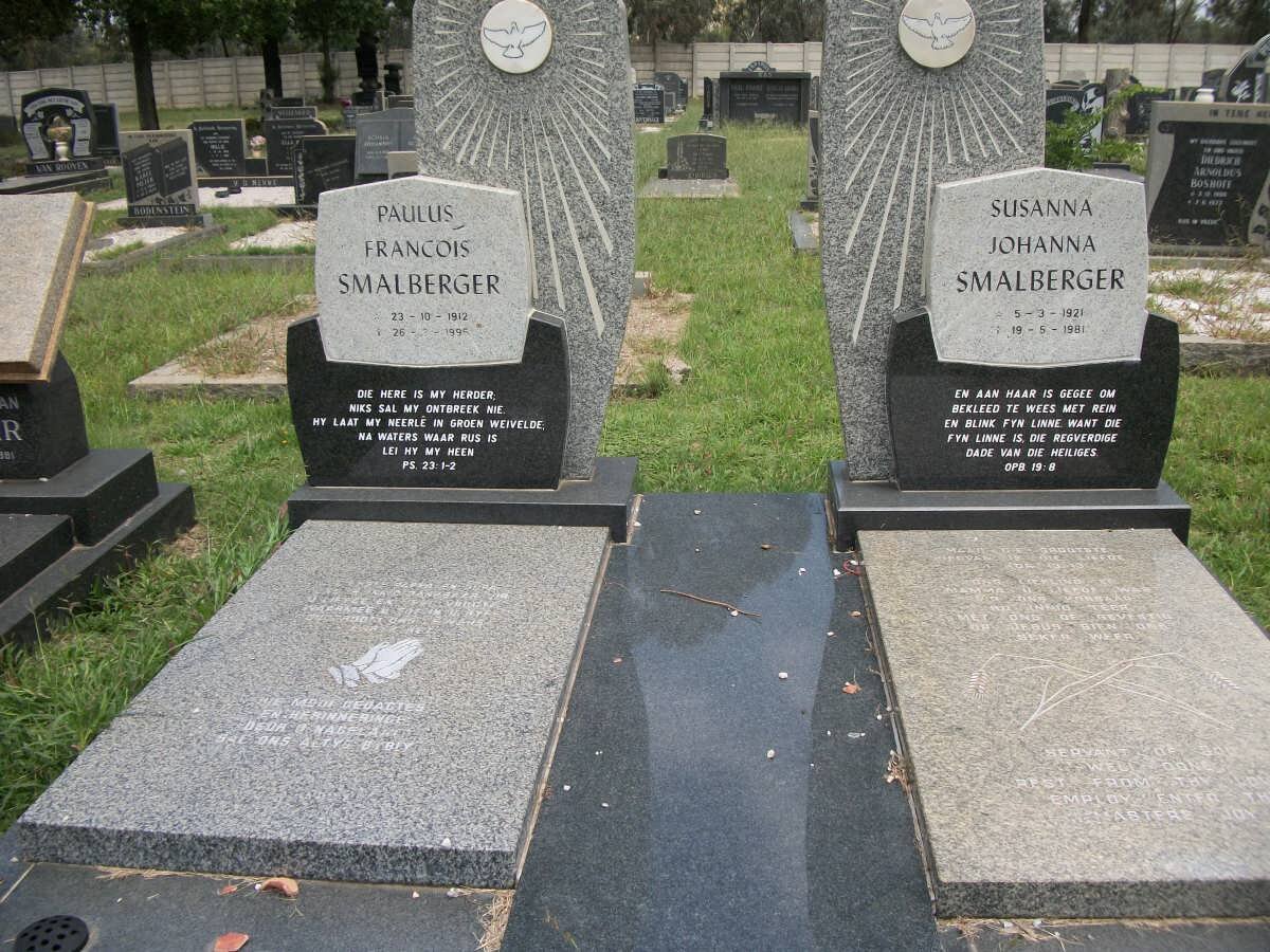 SMALBERGER Paulus Francois 1912-1996 &amp; Susanna Johanna 1921-1981