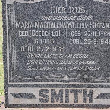 SMITH William Stefanus 1884-1946 &amp; Maria Magdalena GOODCHILD 1885-1978