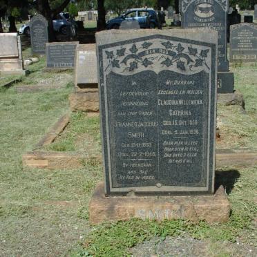 SMITH Johannes Jacobus 1853-1945 &amp; Claudina Wilhelmiena Cathrina 1858-1936