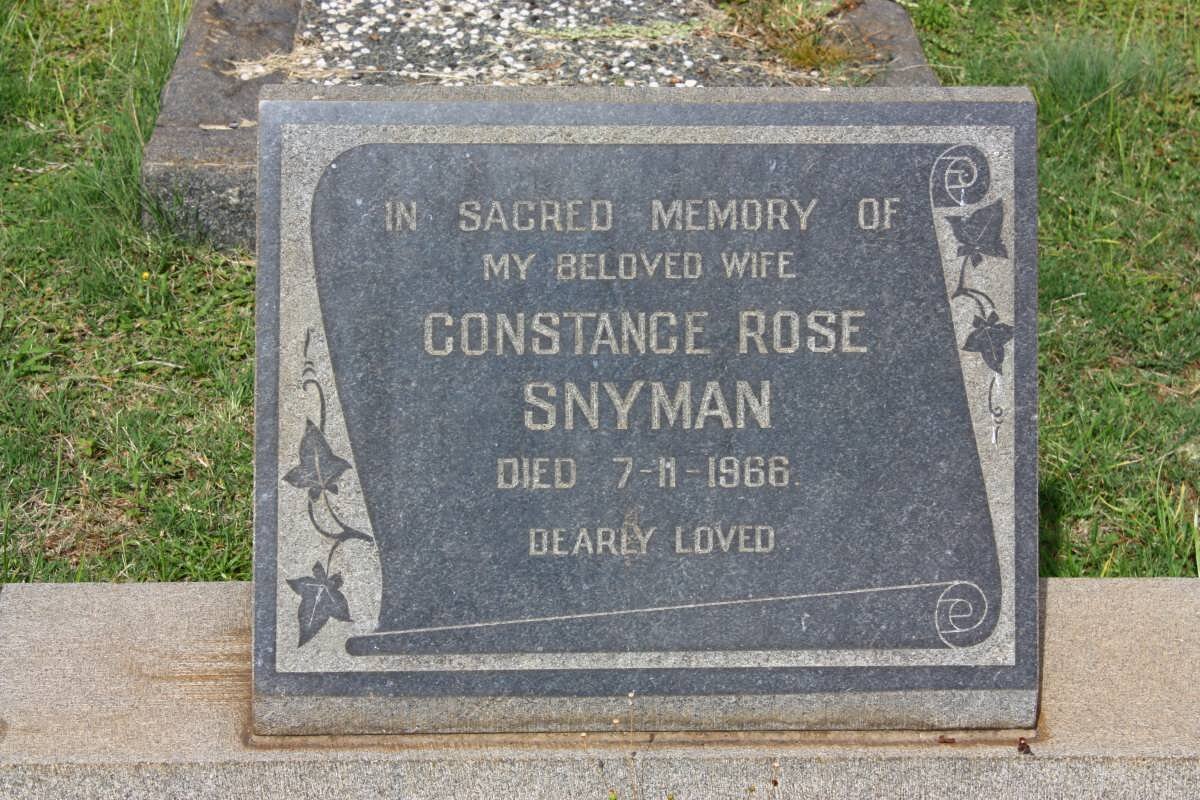 SNYMAN Constance Rose -1966