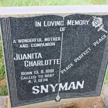 SNYMAN Juanita Charlotte 1891-1974