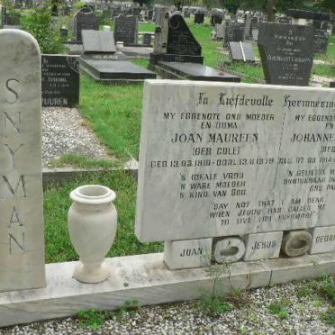 SNYMAN Johannes Hendrik 1914-1999 &amp; Joan Maureen COLE 1918-1979