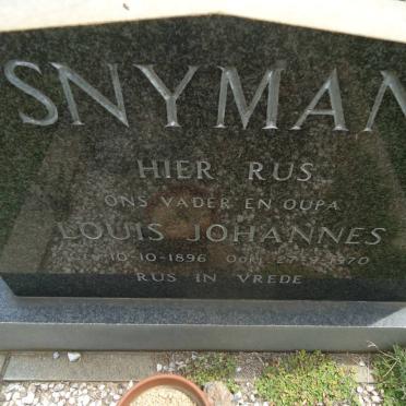 SNYMAN Louis Johannes 1896-1970