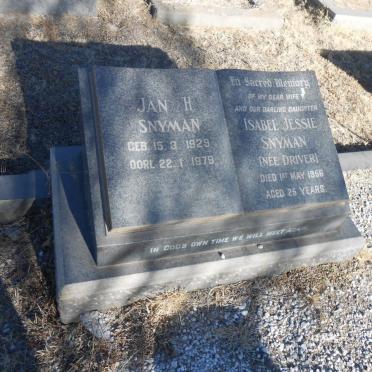 SNYMAN Jan H. 1929-1979 &amp; Isabel Jessie DRIVER -1956