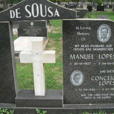 SOUSA Manuel Lopes, de 1927-1982 :: DE SOUSA Conceicao Lopes 1926-2009