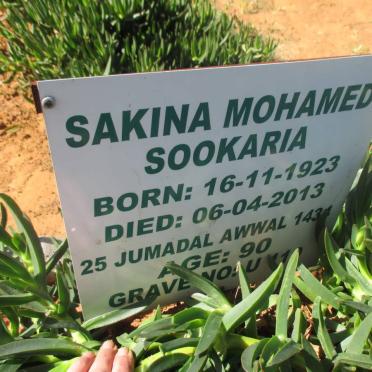 SOOKARIA Sakina Mohamed 1923-2013