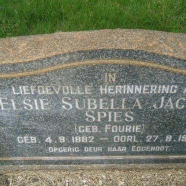 SPIES Elsie Subella Jacoba nee FOURIE 1882-1965